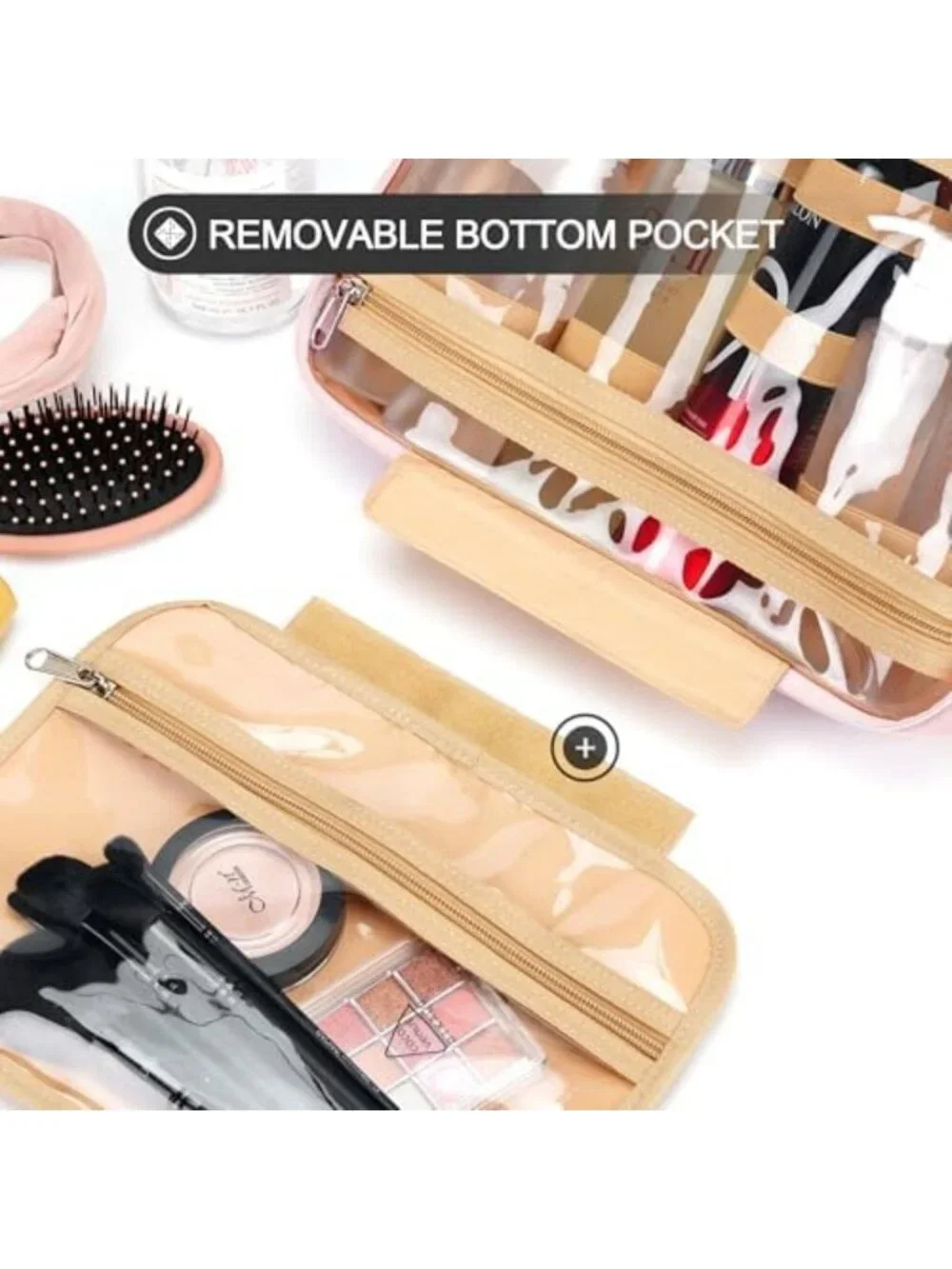 Medium Waterproof Travel Toiletry Bag with Jewelry Organizer & Trolley Belt